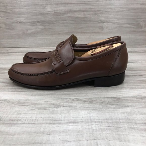 Foleys Savile Row Loafers Mens 10N Brown Leather Slip On Shoes main image 6